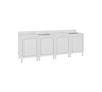 vidaXL Armoire sous évier gastro 240x60x96 cm inox