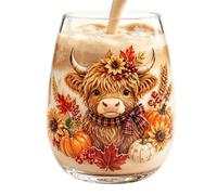 Water Drinking Glasses Funny Cute - Harvest Anti-Tip Fall Table Decor Clear | Clear Kitchen Glasses Water Cup for Office Apartment Farmhouse | Restaurant Party Holiday, Thanksgiving Birthday Water