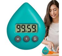 Water Drop Shower Timer - Waterproof Digital Countdown Clock with Suction | Compact 8x6.5x2.5cm Drop-Shaped Design, ABS Build, Strong Suction Cup Mounting, Splash-Proof Waterproof Rating, Available In