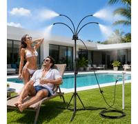 Water Misters for Outside Patio, Adjustable Height Outdoor Water Mister, Portable Misting System for Backyard, Pool, BBQ Party & Garden Cooling (1 Set)