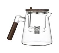 Water Separation Glass Teapot Glass 750Ml Wooden Handle