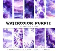 Watercolor Purple Scrapbook Paper: Double-Sided Decorative Craft Papers for JunkJournals, Wrapping, Card Making, Mixed Media & More