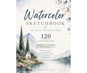 Watercolor Sketchbook for Artists and Creative Minds: 120 Blank Drawing Pages | Large 8.25 x 11 Inch Sketch Book with Watercolor-Inspired Decorative ... Illustration and Creative Journaling