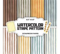 Watercolor Stripe Pattern Scrapbook Paper: Decorative Double-Sided Striped Craft Papers for Junk Journals, Wrapping, Card Making & Mixed Media Projects
