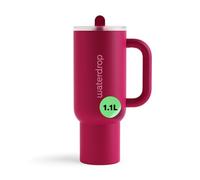 waterdrop® Gourde Isotherme avec Paille 1.1 litre - Froid Pendant 12 Heures, Mug Isotherme, Tasse Isotherme avec Poignée, Bouteille d'eau en Acier Inoxydable