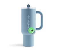 waterdrop® Gourde Isotherme avec Paille 1.1 litre - Froid Pendant 12 Heures, Mug Isotherme, Tasse Isotherme avec Poignée, Bouteille d'eau en Acier Inoxydable