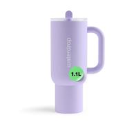 waterdrop® Gourde Isotherme avec Paille 1.1 litre - Froid Pendant 12 Heures, Mug Isotherme, Tasse Isotherme avec Poignée, Bouteille d'eau en Acier Inoxydable