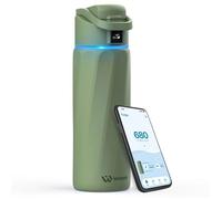 WaterH Boost - Gourde Connectée Isotherme 710ml - Inox Vert - Rappel d'Hydratation Intelligent LED