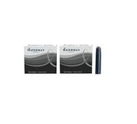 Waterman - 2 Etuis de 6 Mini Cartouches Encre Noir Intense, non Effaçables.