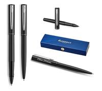 Waterman Allure Ensemble d'écriture avec gravure - Set de stylo à bille et stylo roller personnalisé - Set d'instruments d'écriture de luxe en noir - Cadeau élégant pour femmes et hommes (Black C.T.)