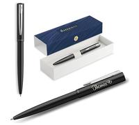Waterman Allure - Stylo à bille gravé - Stylo d'écriture de luxe personnalisé - Élégant cadeau pour homme et femme - Encre bleue (Black C.T)