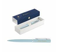 Waterman Allure Stylo avec Gravure Cadeau pour Homme Et Femme D'Inspiration De Paris Mode Personnalisé Gravé Bleu Encre Moyenne Pointe Noble Gravure par Laser - Bébé Bleu, 176 × 51 × 30 mm, 2105224