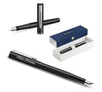 Waterman Allure Stylo plume avec gravure - Stylo d'écriture de luxe personnalisé - Stylo d'écriture élégant pour homme et femme - Encre bleue (Black C.T)