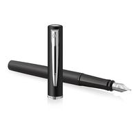 Waterman Allure Stylo-plume | Laque noire avec garniture chromée | Plume fine | Encre noire | Coffret cadeau