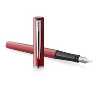 Waterman Allure Stylo plume | Laque rouge avec bordure chromée | Pointe fine | Encre noire | Boîte cadeau