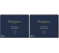 WATERMAN boîte de 8 cartouches longues, couleur Noir intense pour Stylo plume (Lot de 2)
