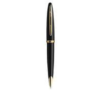 Waterman Carène Black Sea stylo bille | noir ultra-brillant avec clip doré à l’or 23 k | pointe moyenne | Encre bleue | coffret cadeau