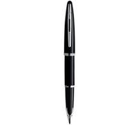 Waterman Carène Black Sea stylo plume | noir ultra-brillant avec finitions plaquées palladium | plume moyenne | cartouche d'encre bleue | coffret cadeau