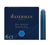 Cartouches courtes pour stylos plumes Waterman Boîte de 6 bleue