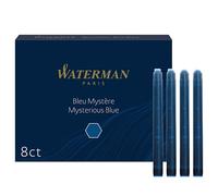 WATERMAN boîte de 8 cartouches longues, encre Bleu Mystère pour stylo plume