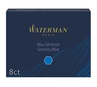 Waterman cartouches d’encre pour stylo plume | format long « standard » | couleur Bleu Sérénité | boîte de 8