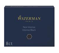 Waterman cartouches d’encre pour stylo plume | format long « standard » | couleur Noir Intense | boîte de 8