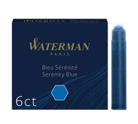 Cartouches courtes pour stylos plumes Waterman Boîte de 6 bleue