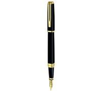 WATERMAN Exception Stylo plume fin, Noir, plume moyenne 18K, encre bleue, Coffret cadeau Noir G
