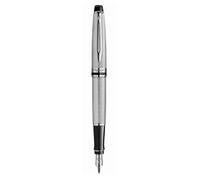 Waterman Expert stylo-bille acier inoxydable gris avec attributs dorés, pointe moyenne, recharge bleue, coffret cadeau