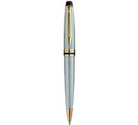 WATERMAN Expert Stylo bille, Acier Inoxydable, recharge bleue pointe moyenne, Coffret cadeau Acier G