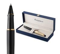 Waterman Expert Stylo roller | La collection Opera | Noir et or | Pointe fine | Encre noirer | Coffret cadeau géométrique