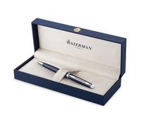 Waterman hémisphère, stylo à bille, laque bleue avec bordure en palladium, pointe moyenne, encre bleue, coffret cadeau