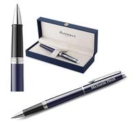 Waterman Hémisphère stylo à encre rechargeable avec gravure - Instrument d'écriture de luxe personnalisé - Élégant stylo de luxe en cadeau pour femmes et hommes, encre bleue (BLUE C.C.)