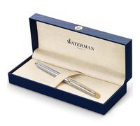 Waterman Hémisphère stylo plume | acier inoxydable avec attributs or fin 23K | plume moyenne | coffret cadeau