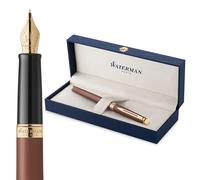 Waterman Hémisphère Stylo plume | L'édition discrète | Rouge Cuivre | Plume moyenne en acier inoxydable | Encre bleue | Coffret cadeau