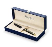 Waterman Hémisphère stylo roller | noir mat avec attributs or fin 23K | pointe fine | encre noir | coffret cadeau