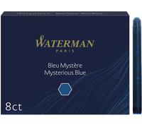 Waterman Lot de 8 cartouches d'encre grande taille - Mystérieux Bleu