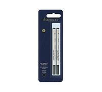 Waterman recharge d’encre pour stylo roller | pointe fine | encre noire | 2 recharges