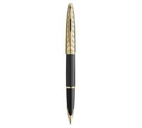 Waterman Stylo plume Carène | La collection Opera | Noir et or | plume fine et cartouche d’encre bleue | Coffret cadeau géométrique