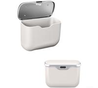 Waterproof Car Trash Can ABS Hanging Bin 16x13cm(beige) | Waterproof ABS shell, resists moisture, easy wipe clean, build, fits seat back or door