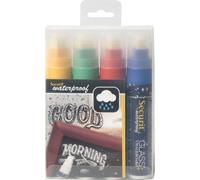 Waterproof marqueur craie, épaisseur : 7-15 mm, rouge, bleu, vert, jaune, 4 pcs.