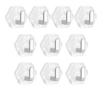 WaterRipple Lot de 10 crochets muraux hexagonaux autocollants Argenté