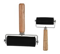 WATIIFUFU 2 Pièces Rouleau pour Peinture en Caoutchouc Manche Antidérapant pour Peindre Rapidement Grandes Surfaces, pour Papier Peint et Impression sur Blocs