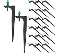 WATIIFUFU 20 Pièces Buse D'arrosage Goutteur Réglable en Plastique Noir Support Sol pour Irrigation Micro Maison et Jardin, pour Plantes et Pelouse
