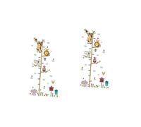 WATIIFUFU 2pièces Autocollants Mural Animaux De Zoo Décoration Murale Mesure De Hauteur Pour Garçon Fille Stickers Repositionnables Pour Chambre Garçon Fille Et Salle De Jeu