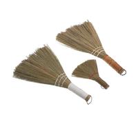 WATIIFUFU 3 Pièces Balai à Main en Miscanthus Tressé, Solide et Portable, Nettoyage Maison Cuisine, Balayette Pratique pour Poussière et Débris