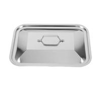 WATIIFUFU Cloche pour Plancha en Acier Inoxydable Rectangulaire avec Poignée, Couvercle de Plateau à Poissons Facile à Nettoyer et Anti-éclaboussures pour Barbecue en Plein Air