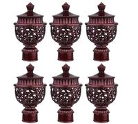 WATIIFUFU Embouts de Tringle à Rideaux Décoratifs Rouge 6pcs en Plastique Faciles à Installer, Adaptés pour Chambre et Décoration Intérieure Élégante