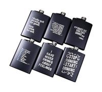 WATIIFUFU Flasque Design Unique et Élégant Portable en Acier Inoxydable 8 Oz Noir Mat Résistant Rouille pour Voyage et Pêche