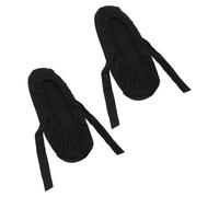 WATIIFUFU Housses D'accoudoirs de Chaise 2 Pièces en Tissu et Éponge Noir | Bureau et Chaise de Salle à Manger, Soutien des Avant-bras, Soulagement Pression